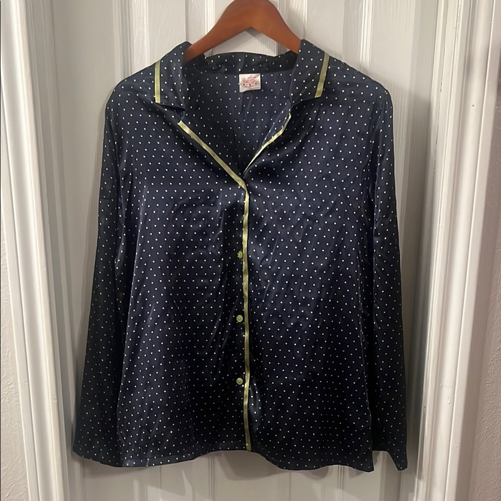 Gilligan & O’Malley Navy Polka Dot Pajama Top